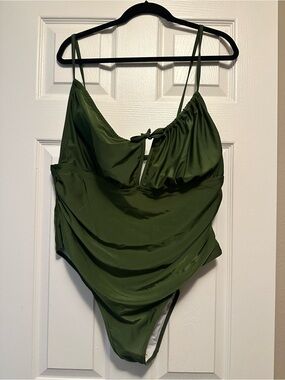 NWOT Green Cheeky One Piece Bathing Suit